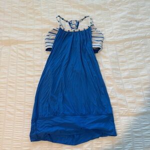 Blue Striped Athletic Tank Top